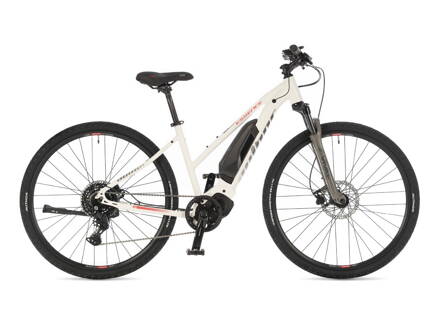 BICYKEL AUTHOR ESSENCE 2025 BIELA/STRIEBORNÁ/ČERVENÁ