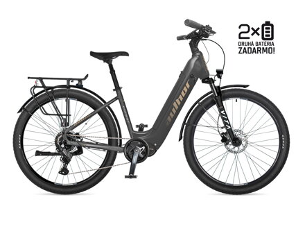 BICYKEL AUTHOR ESPIRIT 2026 ŠEDÁ/ČIERNA (v cene bicykla 2 batérie)