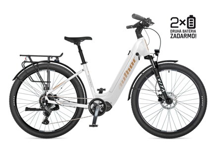 BICYKEL AUTHOR ESPIRIT 2026 BIELA/ČIERNA (v cene bicykla 2 batérie)