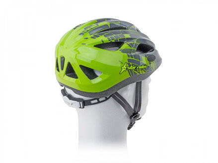 PRILBA STAR RIDER INMOLD 211 ŠEDÁ/ŃEÓN ZELENÁ