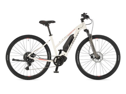 BICYKEL AUTHOR ESSENCE 2025 BIELA/STRIEBORNÁ/ČERVENÁ