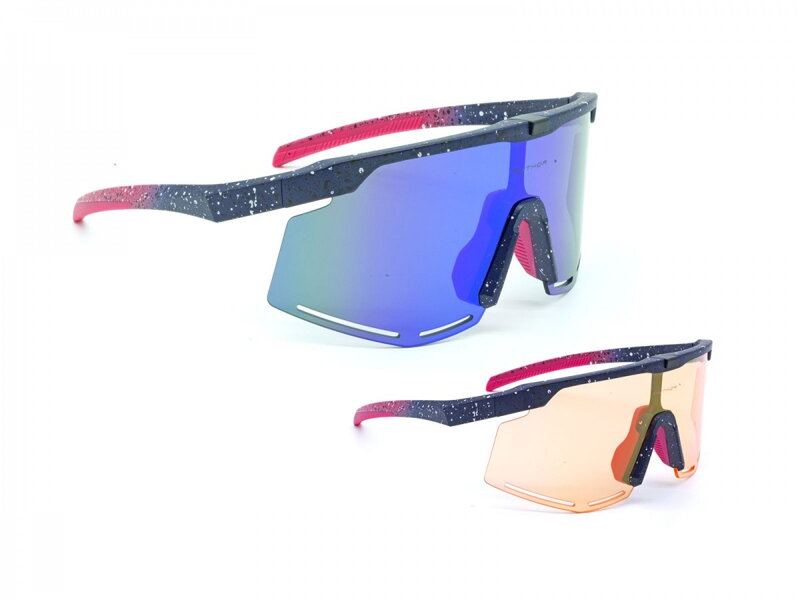 OKULIARE ZX8 S!BRIGHT ORANGE  65 & BlueRevo 13 MODRÉ/RUŽOVÉ